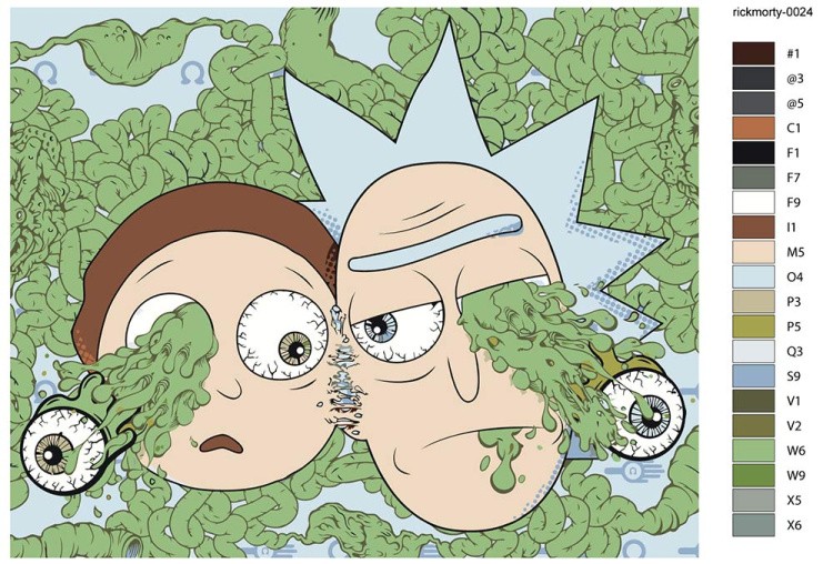Картина по номерам «Рик и Морти Rick and Morty: Глаза арт» — картинка 2