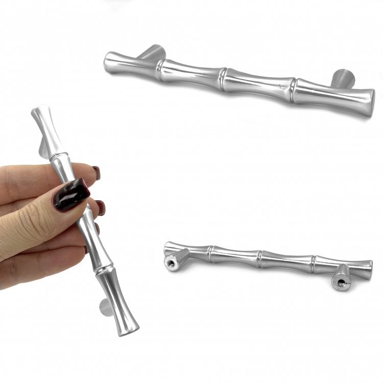 Ручка для подноса в форме бамбука никелевая, 12 см, 2 шт. — картинка 2