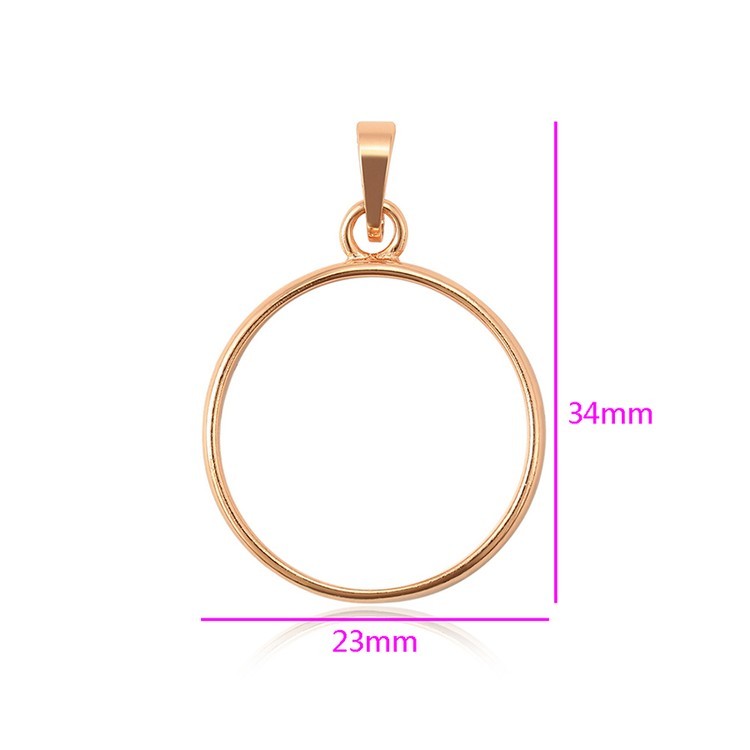 Металлический молд для кулона круг большой, цвет: розовое золото, 1 шт. — картинка 2