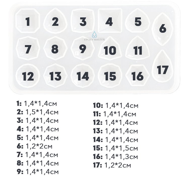 Силиконовый молд кристаллы, 11x6 см, 1 шт. — картинка 2