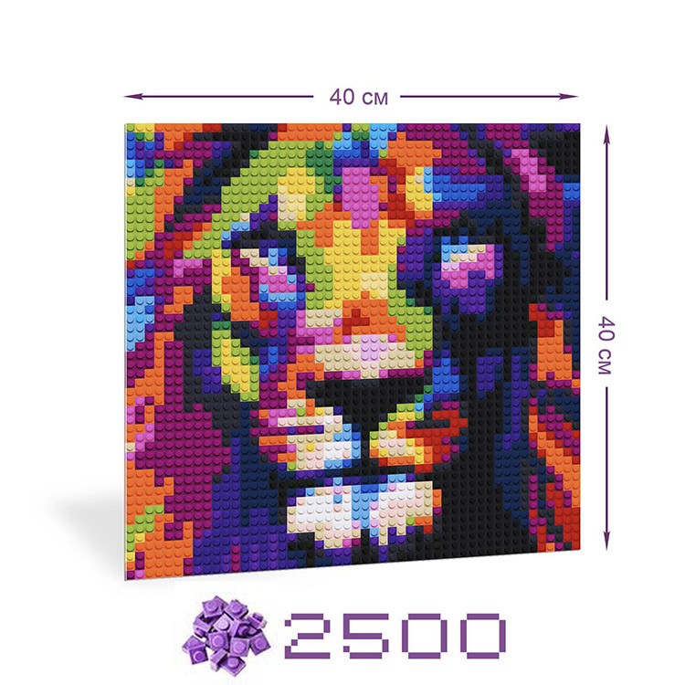 Картина-мозаика из конструктора PIXELIM «Радужный лев» — картинка 2