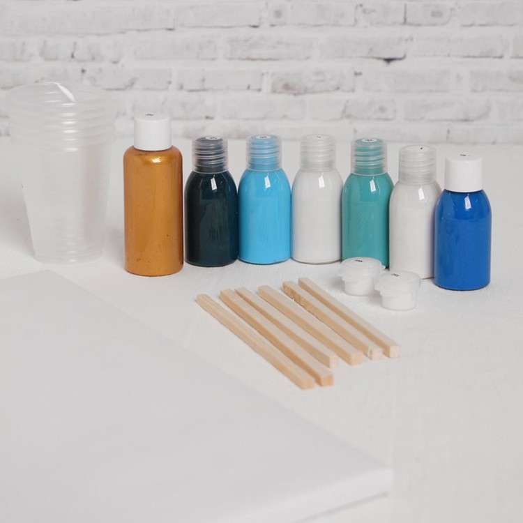 Набор для рисования жидким акрилом Флюид Арт «Dutch wave» — картинка 3