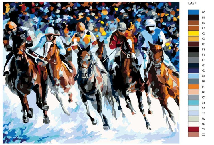 Картина по номерам «Скачки» — картинка 2