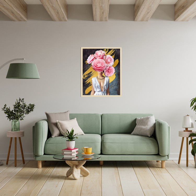 Картина по номерам с поталью «Девушка с розами» — картинка 7