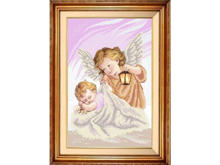 Рисунок на ткани «Ангел и малыш (розовый)»