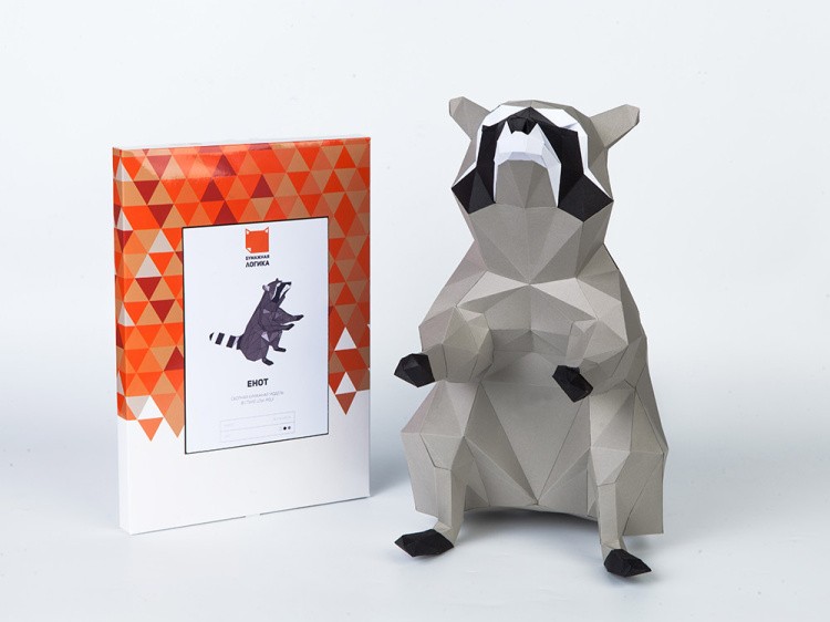 Бумажная модель для склеивания фигура «Енот» — картинка 3