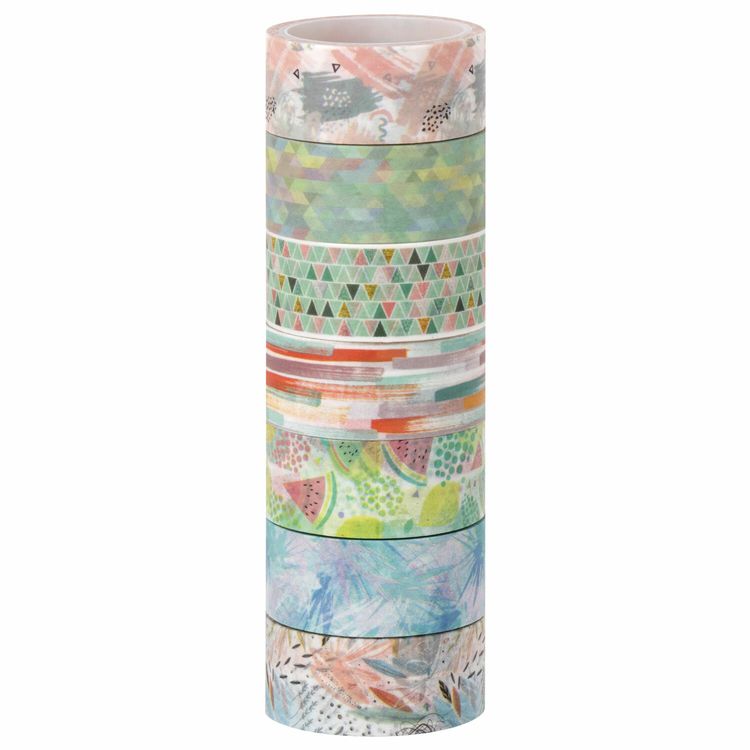 Клейкие WASHI-ленты для декора «Микс №1», 7 цветов, 15 мм х 3 м