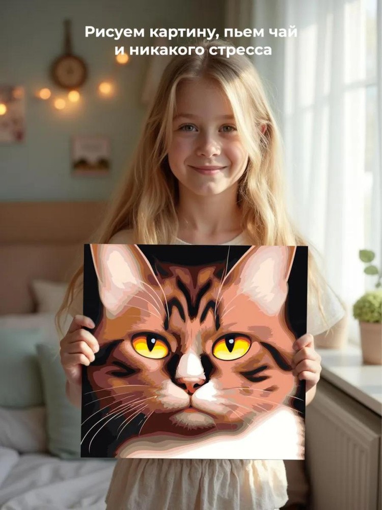 Картина по номерам «Взгляд желтых глаз» — картинка 7