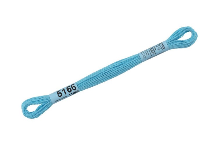 Нитки для вышивания Gamma мулине, 24 шт. по 8 м, цвет: 5166 голубой — картинка 2