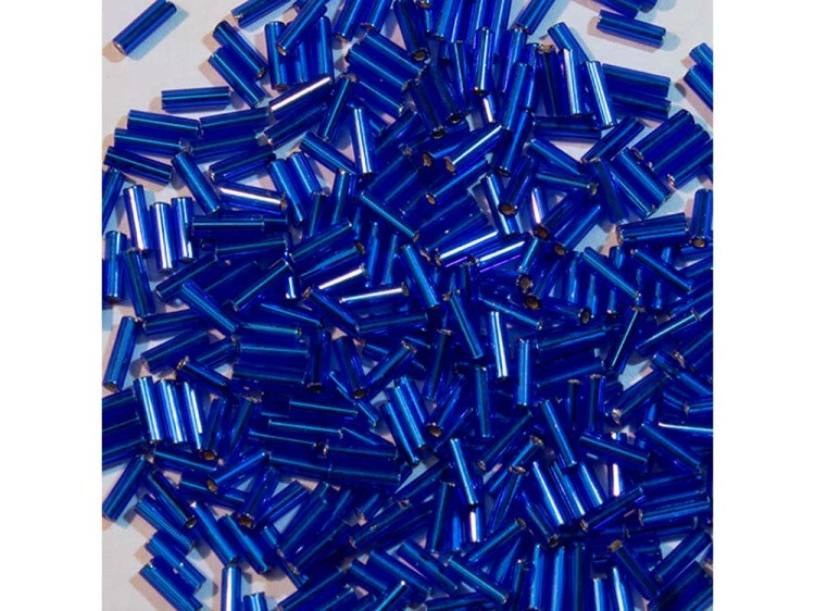 Бисер Чехия BUGLES 351-22001 4,6 мм 2&quot;, 50 г, цвет: 37080 ярко-синий