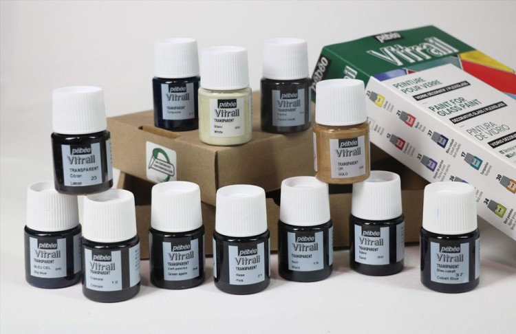 Набор красок Pebeo Vitrail «Исследование» по стеклу и металлу, 12 цв. — картинка 4