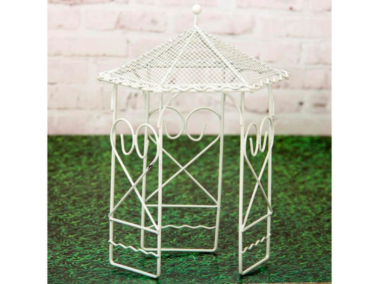 Садовая миниатюра MET-040 Беседка, металл 11x12x17 см, Blumentag — картинка 2