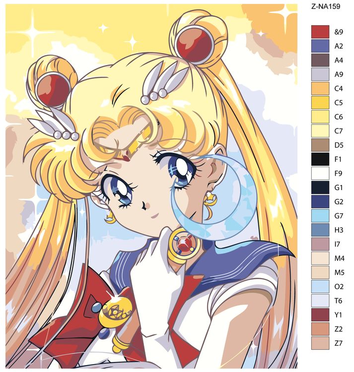 Картина по номерам «Сейлор Мун: Воительница» — картинка 2