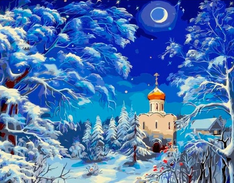 Картина по номерам «Рождественская ночь»
