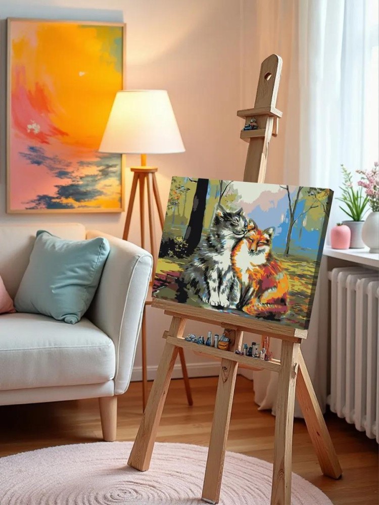 Картина по номерам «Кот и лиса» — картинка 10