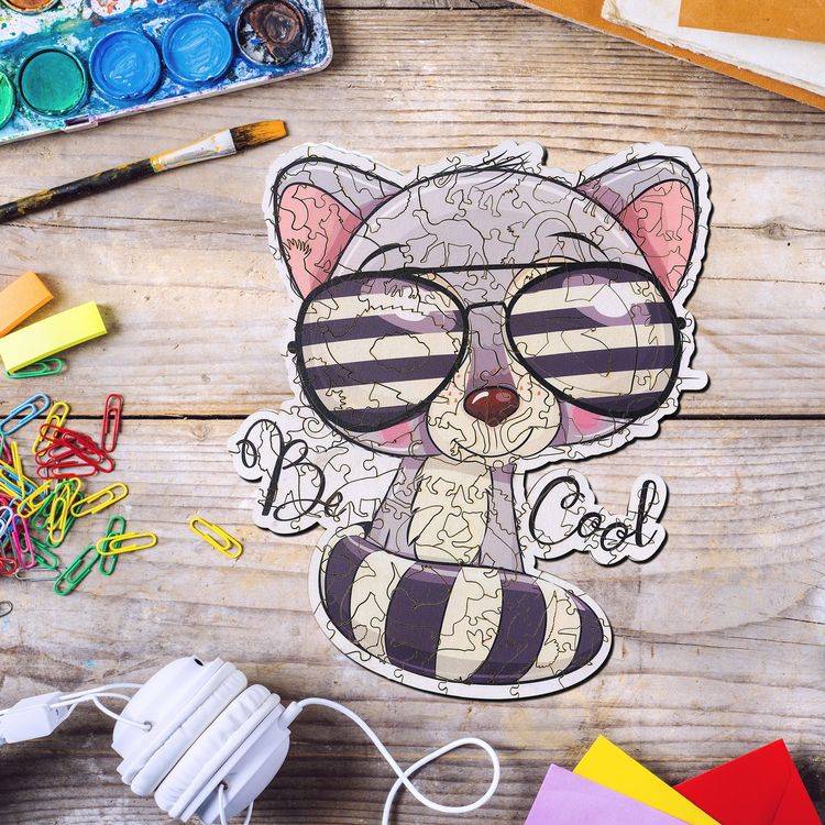 Деревянные пазлы Артвентура «Енотик в очках» — картинка 2