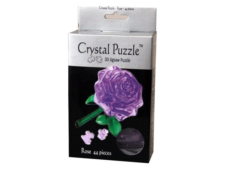 3D Головоломки Crystal Puzzle Роза пурпурная — картинка 3