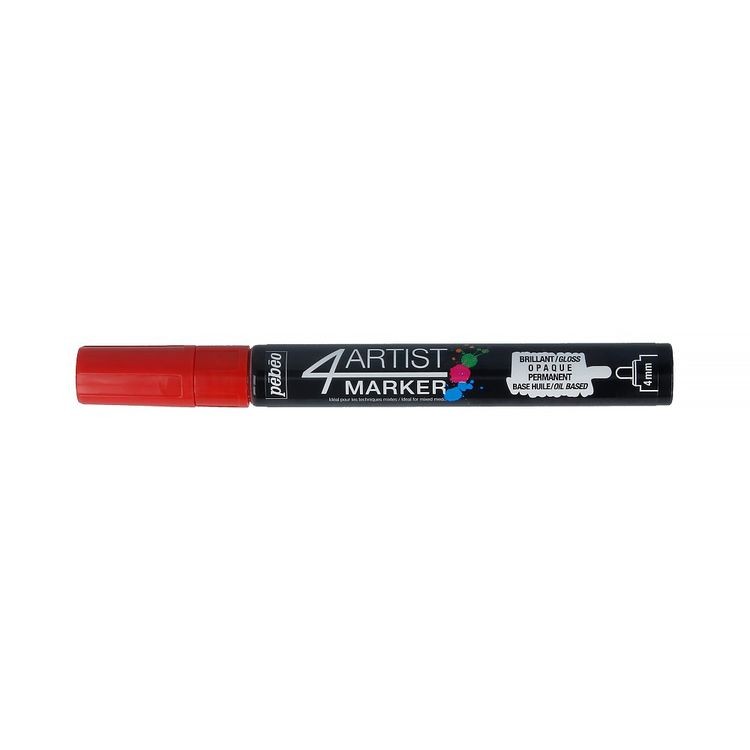 Маркер художественный 4Artist Marker на масляной основе, 4 мм, круглое перо, красный, PEBEO