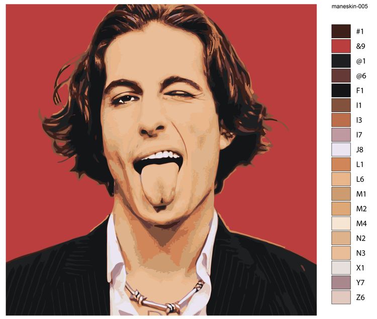 Картина по номерам «Группа Maneskin Манескин: Дамиано Давид» — картинка 2