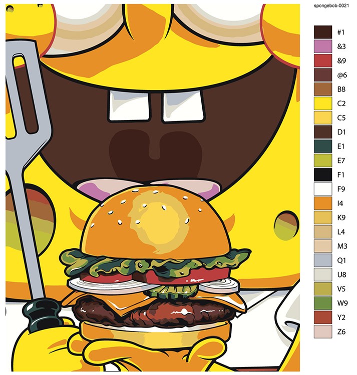 Картина по номерам «Губка Спанч Боб и крабсбургер» — картинка 2