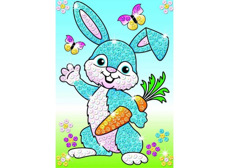 Картинка из блесток «Кролики» (двойная) — картинка 2