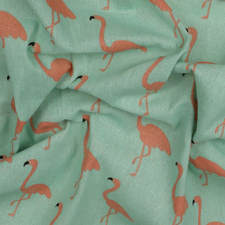 Ткань Лен, 140 г/м², 5 м x 150 см, цвет: розовый, животный принт, TBY — картинка 3