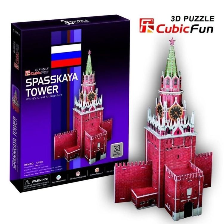 3D-пазл CubicFun Спасская башня (Россия) — картинка 2