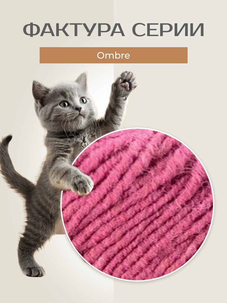 Пряжа NAKO Ombre (Нако Омбре), (20335), мультиколор, 5 шт. по 100 г — картинка 3