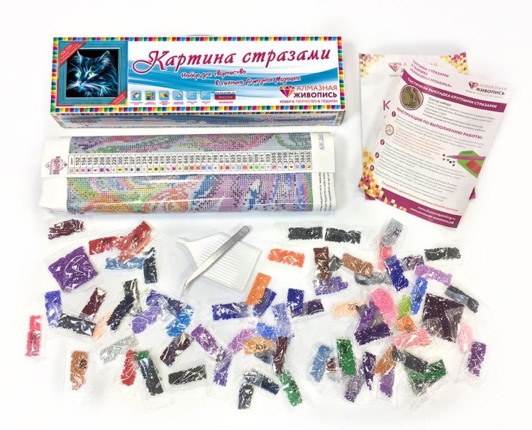 Алмазная вышивка «Неоновый кот» — картинка 2