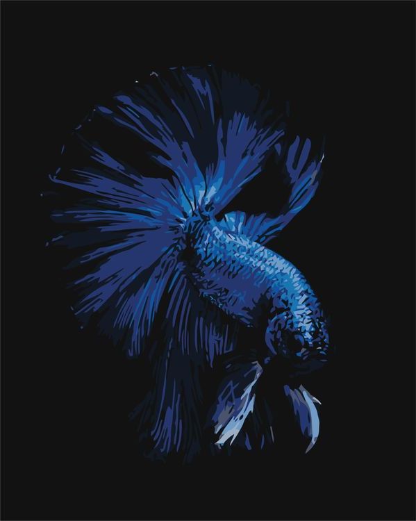 Картина по номерам «Синяя рыбка»