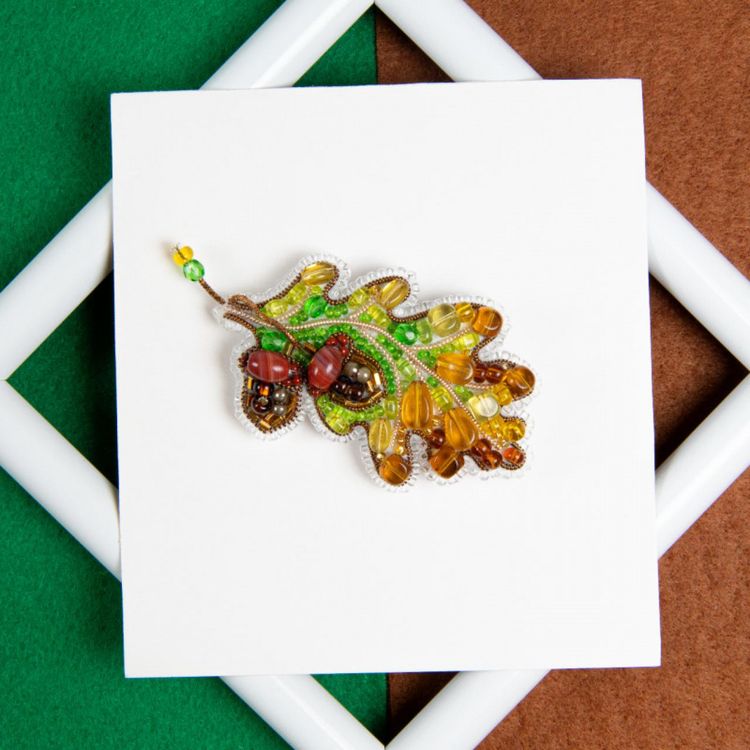 Набор для вышивания «Брошь. Дубовый лист» — картинка 2