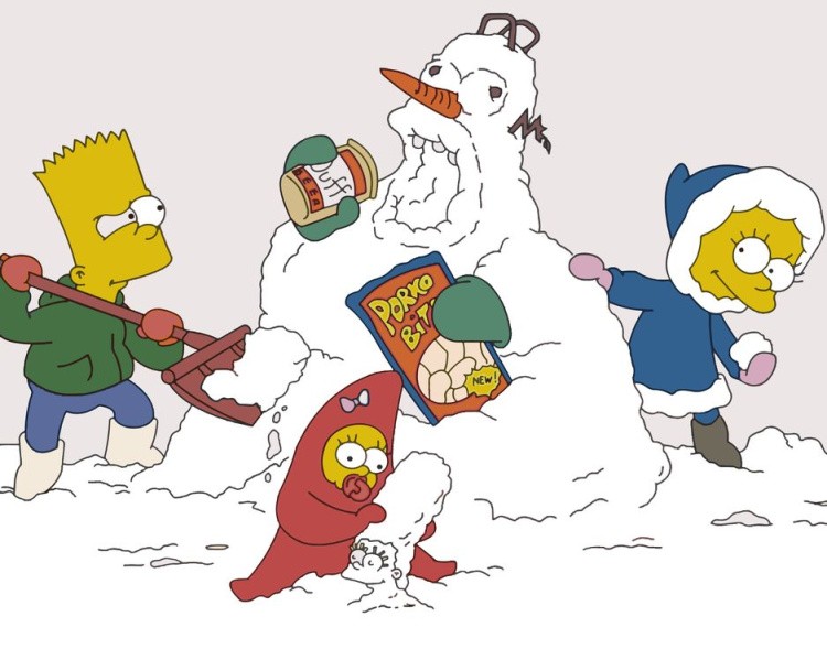 Картина по номерам «Simpsons Симпсоны: Лиза, Барт и Мэгги зимой»