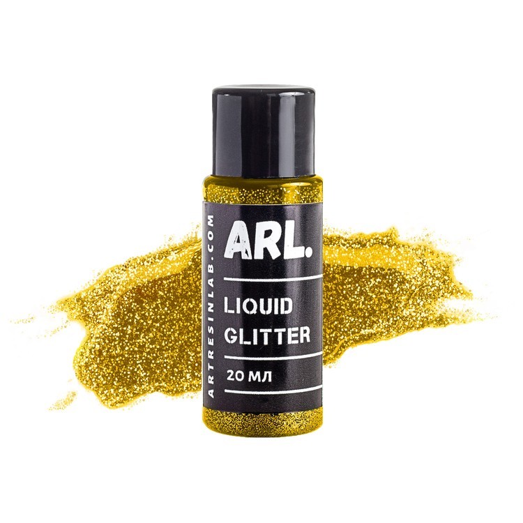 Жидкие блестки на лаковой основе ARL.LIQUID GLITTER желтое золото 20 мл, Art Resin LAB