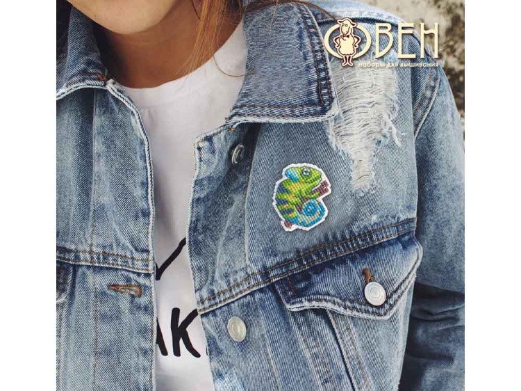 Набор для вышивания «Значок. Хамелеон» — картинка 3