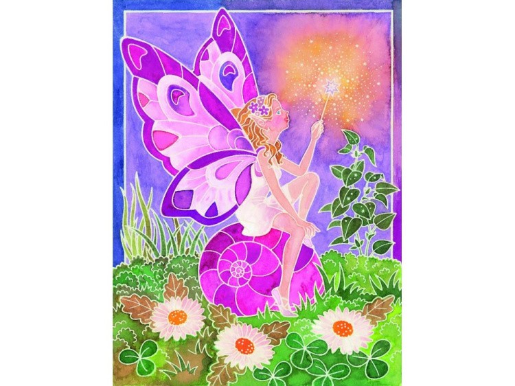 Картина акварелью по контурам «Эльфы» — картинка 2