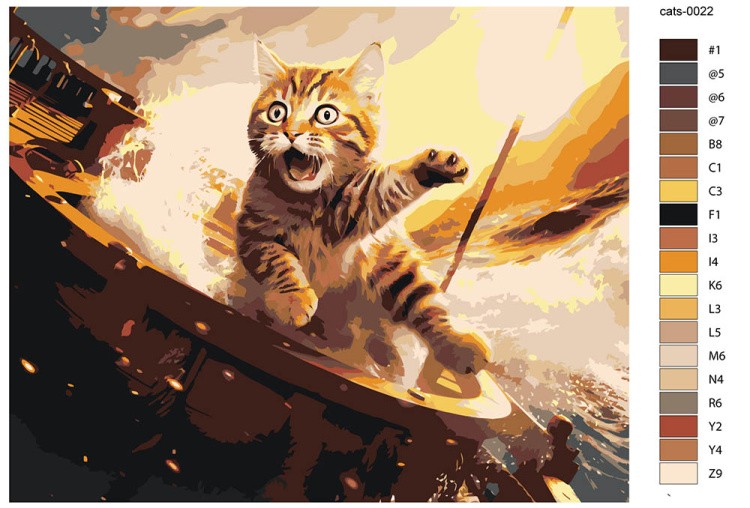 Картина по номерам «Котенок и крушение корабля» — картинка 2