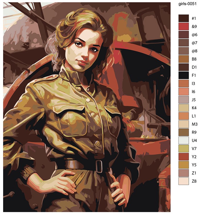 Картина по номерам «Портрет девушки на заводе 3» — картинка 2