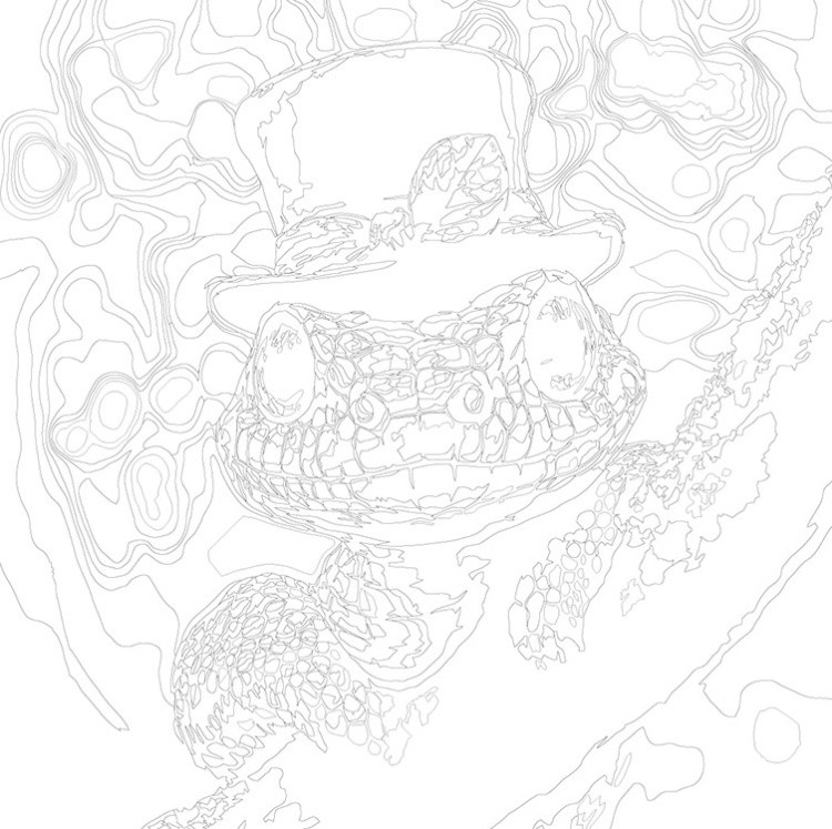 Картина по номерам «Зеленая змея в лесу, Новый год, животные» — картинка 3