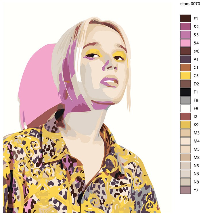 Картина по номерам «Клава Кока: портрет в неоновом свете» — картинка 2