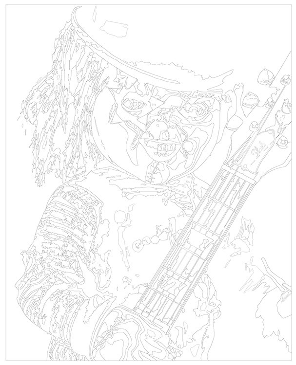 Картина по номерам «Страшная кукла Чаки с гитарой» — картинка 3