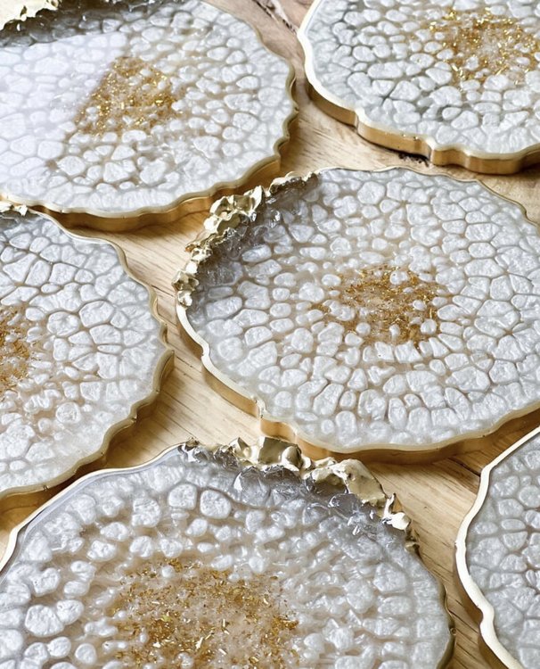 Силиконовый молд Epoxy Master подстаканник жеода №5, 13х13 см — картинка 6