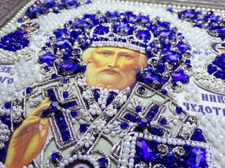 Набор вышивки хрустальными камнями «Николай» (синий) — картинка 9