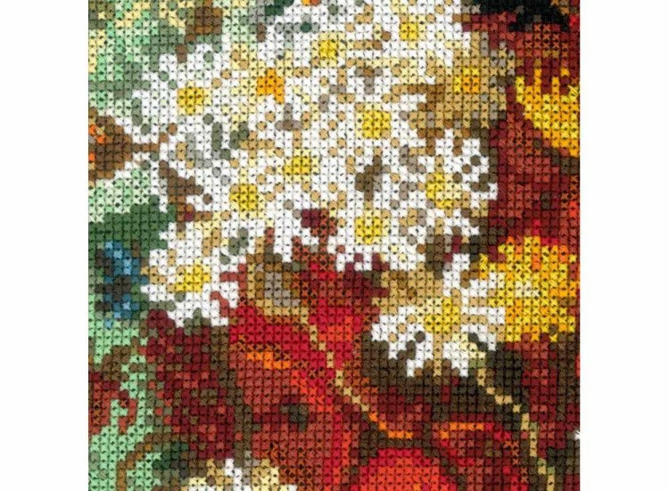 Набор для вышивания «Ваза с маками, васильками и хризантемами» по мотивам картины В. Ван Гога — картинка 5