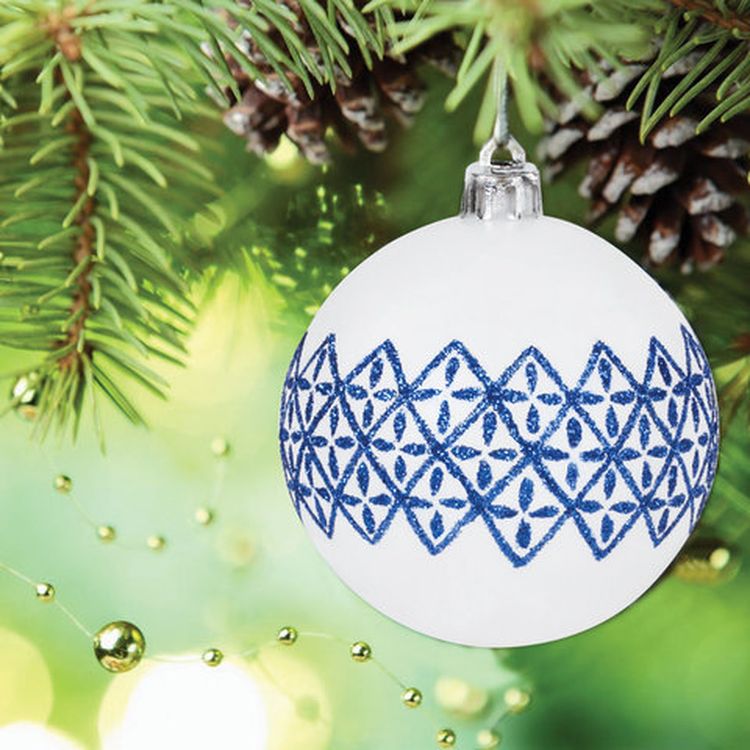 Шары елочные с узором «Гжель», набор 4 шт., пластик, 6 см — картинка 6