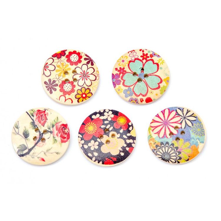 Пуговицы декоративные «Летние», 15 шт., 3 см, цветные — картинка 4
