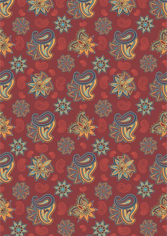 Ткань для пэчворка Сказочный Восток, 146 г/м², 50х55 см, 100% хлопок, цвет: красный, принт, Peppy