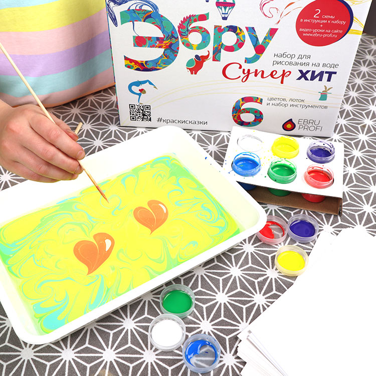 Набор для эбру «Супер Хит» 6 цветов, Эбру-Профи — картинка 6