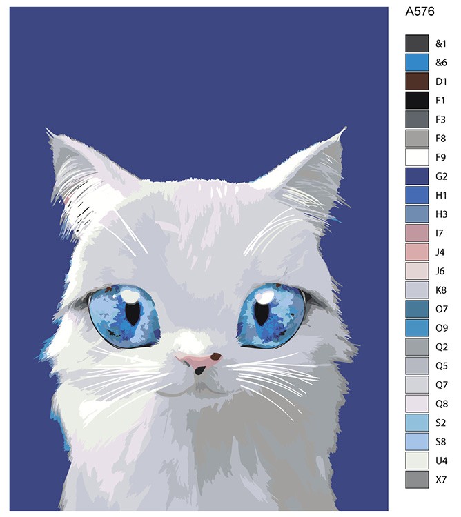 Картина по номерам «Кошечка Серебрянка» — картинка 2