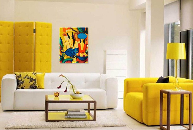 Картина по номерам «Девушки и кошка» — картинка 2