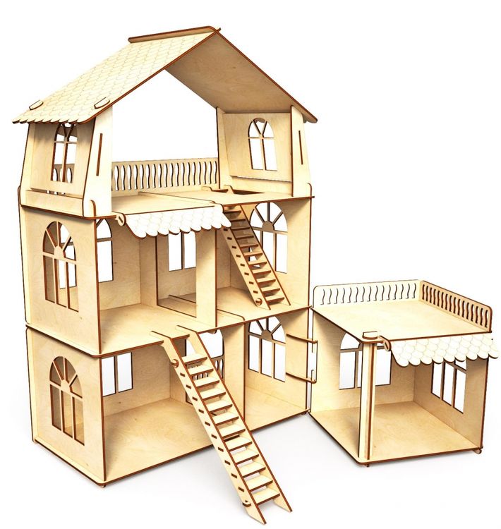 Конструктор-кукольный домик ХэппиДом «Коттедж с пристройкой Premium»
— картинка 2